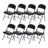 4pcs Elegant Foldable Iron & PVC Chairs for Convention & Exhibition Black 33457557