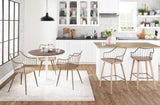 Dakota Industrial Dining Table in White Metal and Brown Wood-Pressed Grain Bamboo by LumiSource B202P223340