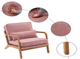 Oak Armrest Oak Upholstered Single Lounge Chair Indoor Lounge Chair Pink 38333927