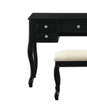 Classic 1pc Vanity Set w Stool Black Color Drawers Open-up Mirror Bedroom Furniture Unique Legs B011113335
