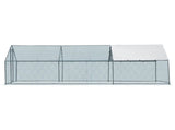 5.4*2.7*2m/18.7x8.8x6.5 ft Silver Spire Assembled 180g PE Rain Cloth Metal Chicken/Rabbit Cage 41569190
