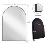 ZUN 24x36 Inch Arched Recessed Medicine Cabinet, Metal Framed Bathroom Wall Cabinet with Mirror and W1435P182919