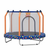 55-inch Trampoline for Kids Indoor & Outdoor Small Toddler Trampoline with Basketball Hoop W1163P288486