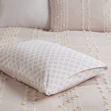 3 Piece Cotton Jacquard Comforter Set Blush Full/Queen B03596418