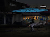 10ft Solar LED Offset Hanging Market Patio Umbrella W640140293