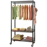 ZUN Wire Garment Rack Heavy Duty Clothes Rack,Closet Organizer Metal Garment Rack Portable Clothes 70689472