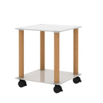 ZUN 1-Piece White+Oak Side Table , 2-Tier Space End Table ,Modern Night Stand, Sofa table, Side Table 38059577