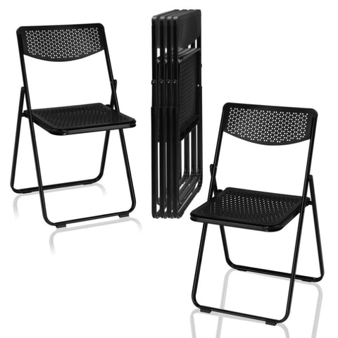 ZUN 6 Pack Plastic Folding Chairs, Lightweight Stackable Commercial Chairs, Portable Event Seats Indoor 18728848