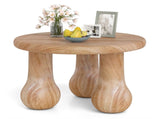 24" Round Mahogany Accent Table - Solid Wood, 110lbs Capacity, Indoor/Outdoor Use, Natural 66216560