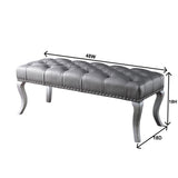 Decor Maxem Tufted FabricUpholstered Bench with Nailhead Trim T2574P164594