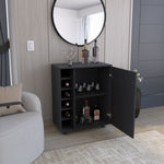 ZUN Wick Bar Cart with Integrated Wine Storage, Spacious Cabinet and Smooth Rollers B200P188879