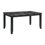 Simple Classic Dark Gray 7pc Set Faux Marble Top Table 6xSide Chairs Leatherette Seats B2741P348915