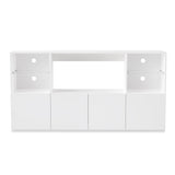 ON-TREND High Gloss TV Stand with LED Lights, Modern Sideboard with Large Storage Cabinet, Media N721P192849K