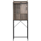 Retro Style MDF With Triamine Iron Frame Sliding Door Three-Layer Rack Bathroom Cabinet 54703194