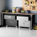 Metal garage cabinets, rolling tool cart boxes with wheels T3421P312355