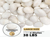 38 lbs White River Rocks, 2-3 inch Polished Pebbles - Decorative White Stones for Indoor/Outdoor 34535214
