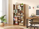 Natural 6-Tier Bookshelf Wooden Bookcase 40895702