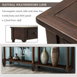 Console Table Sofa Table Easy Assembly with Two Storage Drawers and Bottom Shelf for Living Room, 63358665