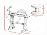 Pink 32-Key Kids Toy Piano Princess Style with Stool, MP3, Record, Flashing Lights & Microphone 66068426