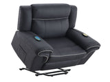 Domana Dark Blue Polished Microfiber Power Nirion Recliner with Lift, Heating& Massage Chair B2726P242436
