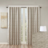 Jacquard Lined Total Blackout Rod Pocket/Back Tab Curtain Panel B03599816