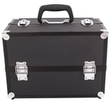 ZUN SM-2083 Aluminum Alloy Makeup Train Case Jewelry Box Organizer Black 14313615