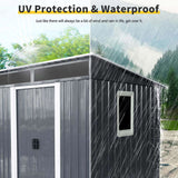 6ft x 5ft Outdoor Metal Storage Shed with Window and Transparent plate for Garden, Lawn 05828661