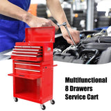 High Capacity Rolling Tool Chest with Wheels and Drawers, 8-Drawer Tool Storage Cabinet--RED W110243144