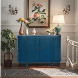 47''Oval Storage with 4 Doors,Buffet Sideboard with Storage, Fluted Accent Storage W2295P290657