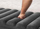 65.55" Wide Modern Upholstered Storage , Napped fabric Bed End Foot Stool With Rolled Armrest, 74232923