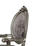 Silver and Antique Platinum Arm Chair with Nailhead Trim B062P209288