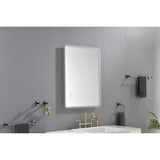 ZUN 32x24 Inch LED Backlit Bathroom Mirror with Metal Frame, Wall Mounted Vanity Mirror with Smart Touch 93611282