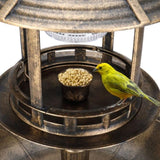51*51*106cm Plastic Round Birdbath with Solar Light Bronze 28254494