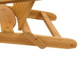 Folding Wooden Adirondack Lounger Chair with Natural Finish 91080589
