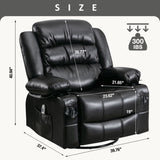 ZUN Massage Swivel Rocker Recliner Chair with Vibration Massage and Heat Ergonomic Lounge Chair for W1521130739