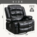 ZUN Massage Swivel Rocker Recliner Chair with Vibration Massage and Heat Ergonomic Lounge Chair for W1807P172339