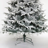 ZUN Snow Flocked Christmas Tree 7ft Artificial Hinged Pine Tree with White Realistic Tips Unlit ,1100 24653568