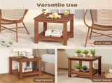 Versatile 2-Tier Wooden Side Table, Easy Assembly Nightstand for Garden Living Room Poolside 93405677
