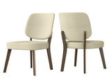 Dellers Mid-Century Modern Upholstered Dining Chairs in Oatmeal with Dark Brown Solid Wood Legs B127P495084