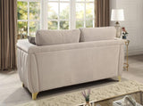 Leena Contemporary Style Upholstery Sofa Made with Wood in Gold accent & Beige B009P264617