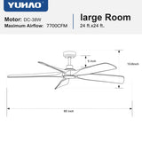 ZUN 60 in. Farmhouse Walnut Wood Ceiling Fan with Remote Control,without Light W1367141065