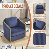 COOLMORE Corduroy Barrel Chair, Comfortable Accent Sofa Chair for Living Room, 360 Degree W395P220273