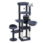 ZUN 59" Cat Tree,Cat Tower for Large Cats,Multi-Level Cat Tower 3 Removable Pompom Sticks,Cat Condo 98707781