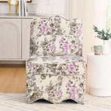 ZUN Flannel single dining chair with soft seat cushion and backrest, no armrests, matching pillow can be W487P221664