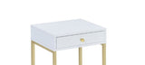 Coleen White & Brass Finish Accent Table B2726P270971