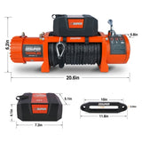 ZESUPER 13000 lb Load Capacity Electric Winch 12V Waterproof IP67 Winch Truck Winch Kit Synthetic W121863578