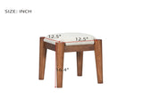 39" Retro Bohemian Style Wooden Makeup Vanity Set with Charging Plug&USB Port and Stool, Dressing N733P180011D