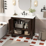 36" Modern Bathroom Vanity with Rectangle Ceramic Sink, Bathroom Cabinet with Large storage space N817P245321B