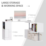 ZUN Computer Desk L-Shaped-White （Prohibited by WalMart） 50522622