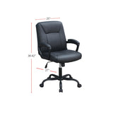 Adjustable Height Office Chair with Padded Armrests, Black SR011680